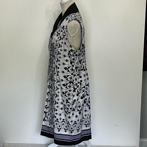 Nicole by Nicole Miller Sleeveless V-neck Button Front Damask Midi Dress; 14 - Picture 7 of 15